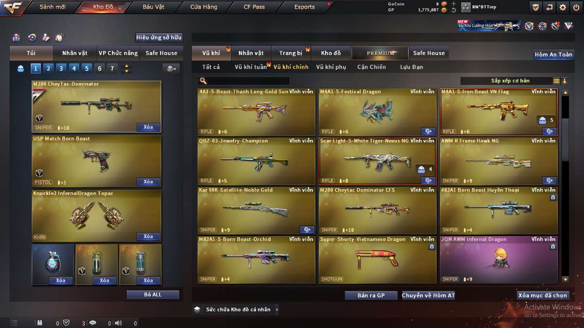 shop acc cf uy tin gia re